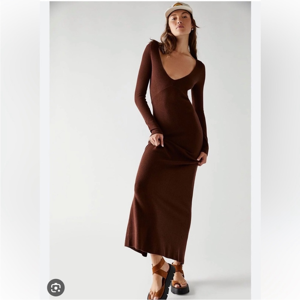 NWT free people Trixie sweater dress size medium, brown. NEW WITH TAGS